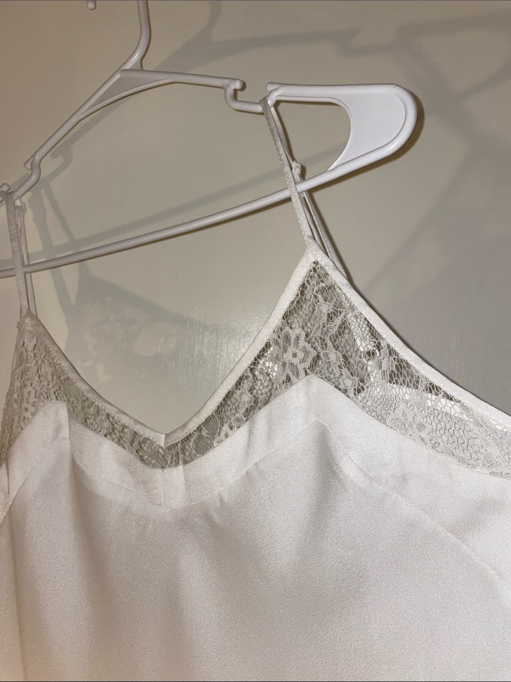 Worthington White Lace Binding Adjustable Camisole XL